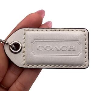 COACH Lime Green White Hang Tag Bag Charm Fob